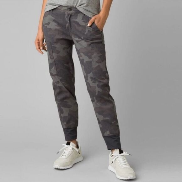 PrAna Granite Gray Camo Sky Canyon Jogger Pants Size 10 - Picture 2 of 12